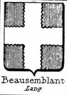Beausemblant Coat of Arms / Family Crest 1