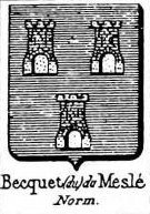 Becquet Coat of Arms / Family Crest 9