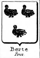 Berte Coat of Arms / Family Crest 0