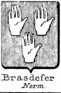 Brasdefer Coat of Arms / Family Crest 1
