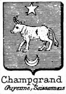 Champgrand Coat of Arms / Family Crest 0
