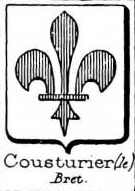 Cousturier Coat of Arms / Family Crest 1