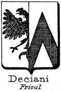 Deciani Coat of Arms / Family Crest 1