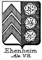 Ehenheim Coat of Arms / Family Crest 2