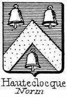 Hauteclocque Coat of Arms / Family Crest 1