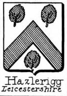 Hazlerigg Coat of Arms / Family Crest 1
