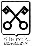 Klerck Coat of Arms / Family Crest 2