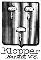 Klopper Coat of Arms / Family Crest 1