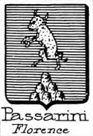 Passarini Coat of Arms / Family Crest 1
