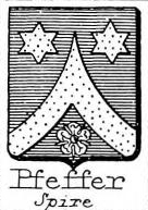 Pfeffer Coat of Arms / Family Crest 1